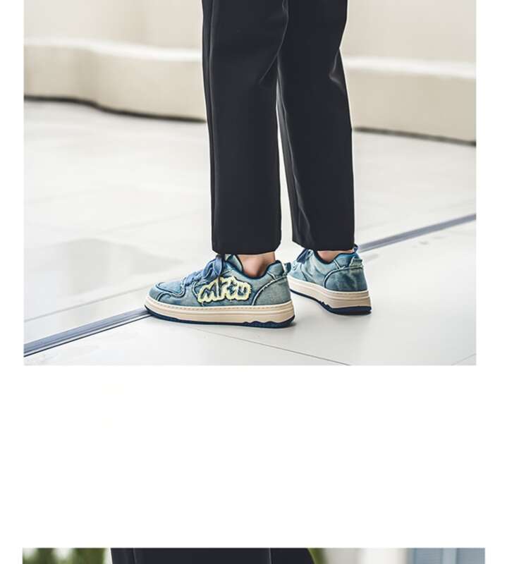 Scarpe casual in tela con suola spessa traspirante in denim da uomo, primavera ed estate 2025_voghion.com