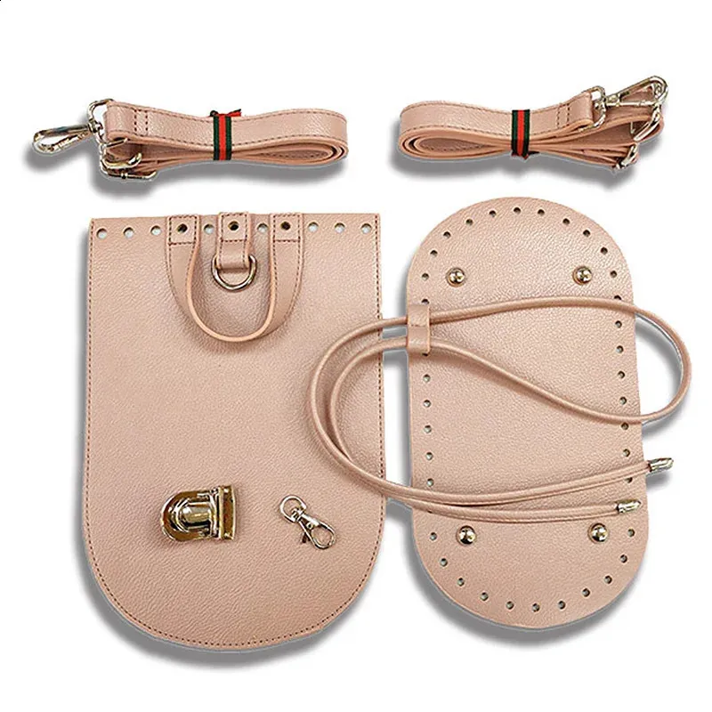 1 tracolla per borsa fatta a mano, set di fondi in pelle intrecciata con accessori hardware per zaino fai da te 240725_voghion.com