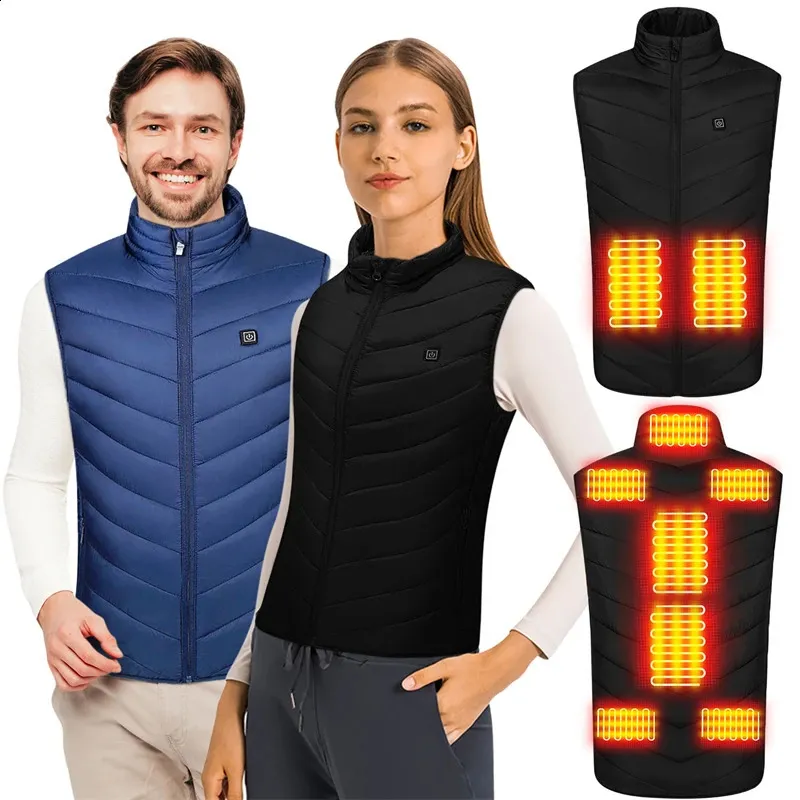 Men's Vests 249 Areas Heated Vest Men Women Electric Heating Usb Charging Jacket Thermal Warm Down Jackets 231109_voghion.com