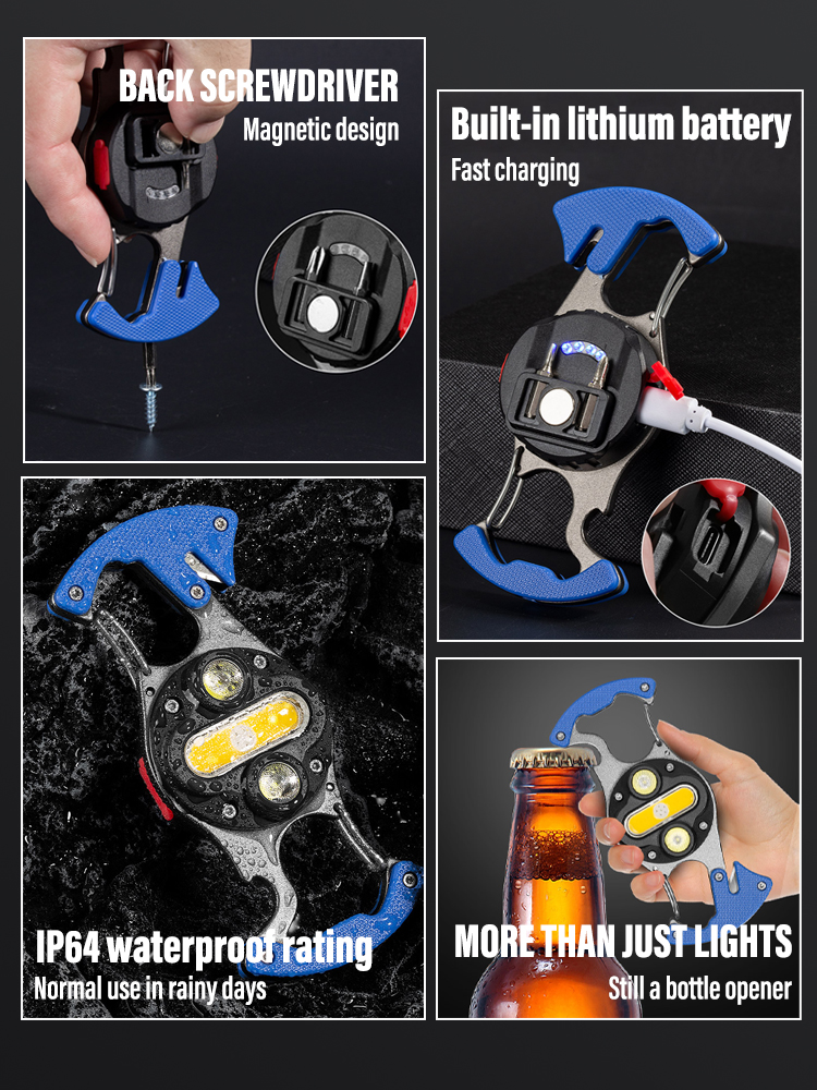 Mini Multifunctional LED Flashlight Torch Super Bright Camping Lights with Magnet and Screwdriver Multicolor Waterproof Light_voghion.com