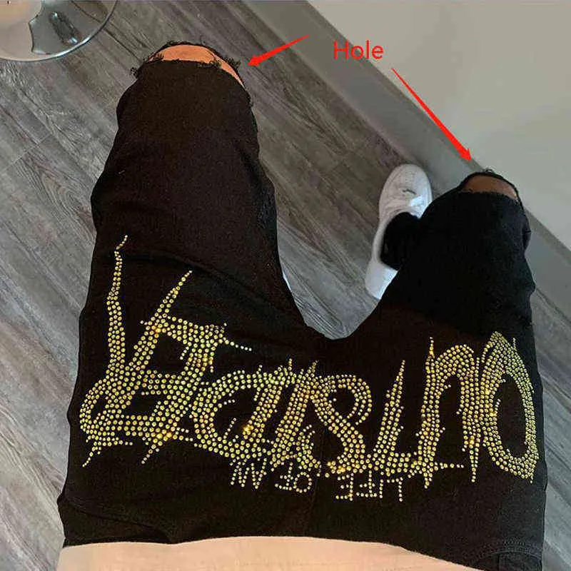 Nouveau jean noir pour homme, jogging rétro, taille haute, design skinny, troué, chaud, drilg, extensible, petits pieds, pantalon en denim délavé_voghion.com
