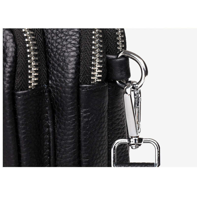Women's Black Small Crossbody Shoulder Bag, Soft Leather Handbag_voghion.com