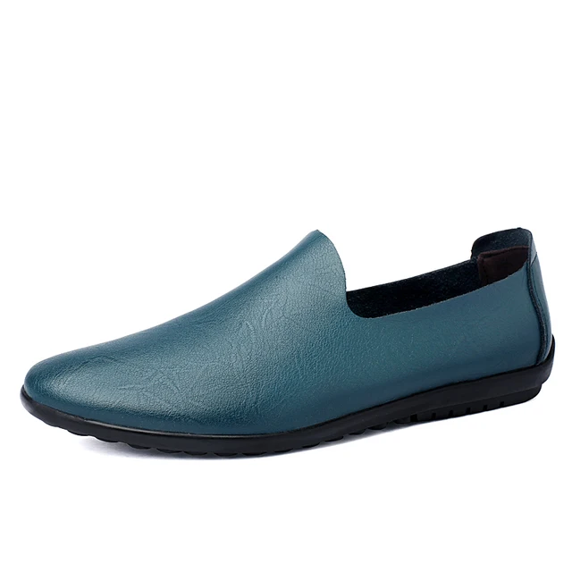 Frühling Sommer Herren Halbschuhe Casual Leder Mann Einfache Mokassins Slip-On Fahren Outdoor Bootsschuhe Handgehte Lazy_voghion.com