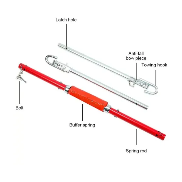 Heavy Duty Tow Bar 3t With Spring Damping High Visibility Red_voghion.com