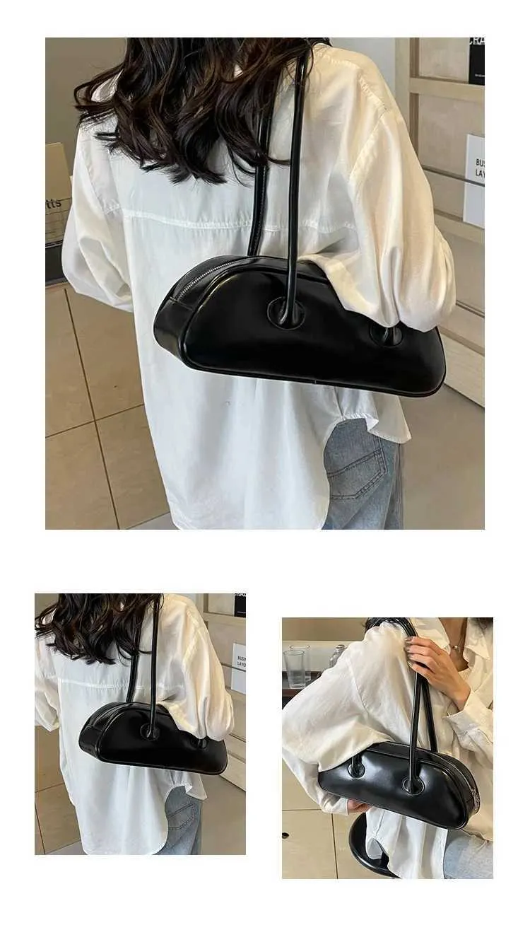 Sac à aisselles en bâton français de grande capacité, version coréenne, tendance féminine, Xiaohongshu, même style, bandoulière simple, porté à la main_voghion.com