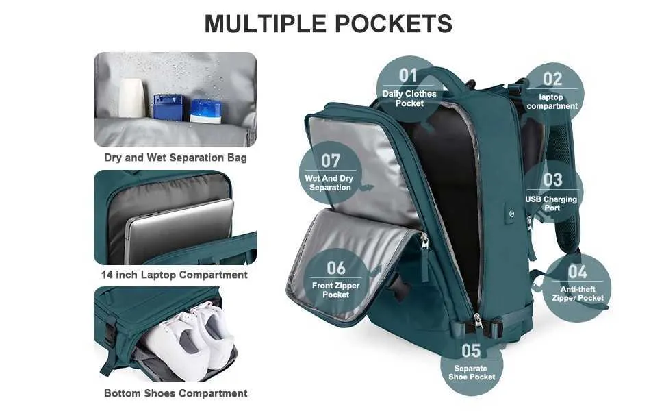 Likros Travel Große Kapazität Hand Lage Laptop Rucksack für Frauen Wasserdicht Business Flug Kabine Tasche Männer_voghion.com