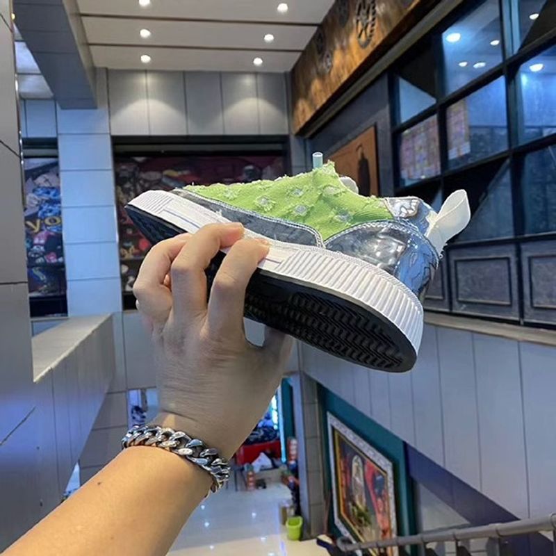 Zapatos para hombre, verano 2024, estampado coreano, versátiles, de marca de moda, transpirables y cómodos, informales, para tabla._voghion.com