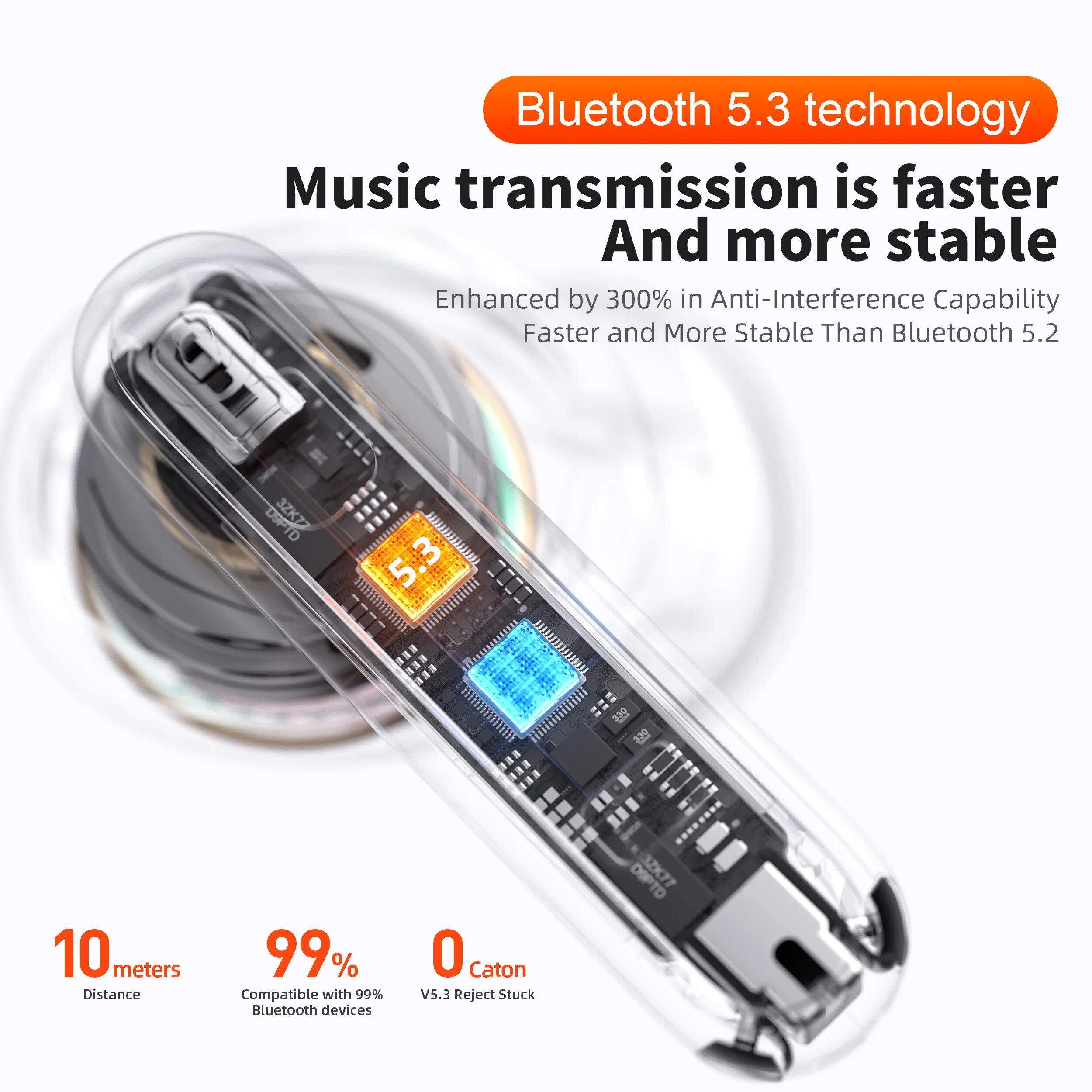 Qere e50 bluetooth høretelefoner, trådløse hifi in-ear hørebøffer_voghion.com