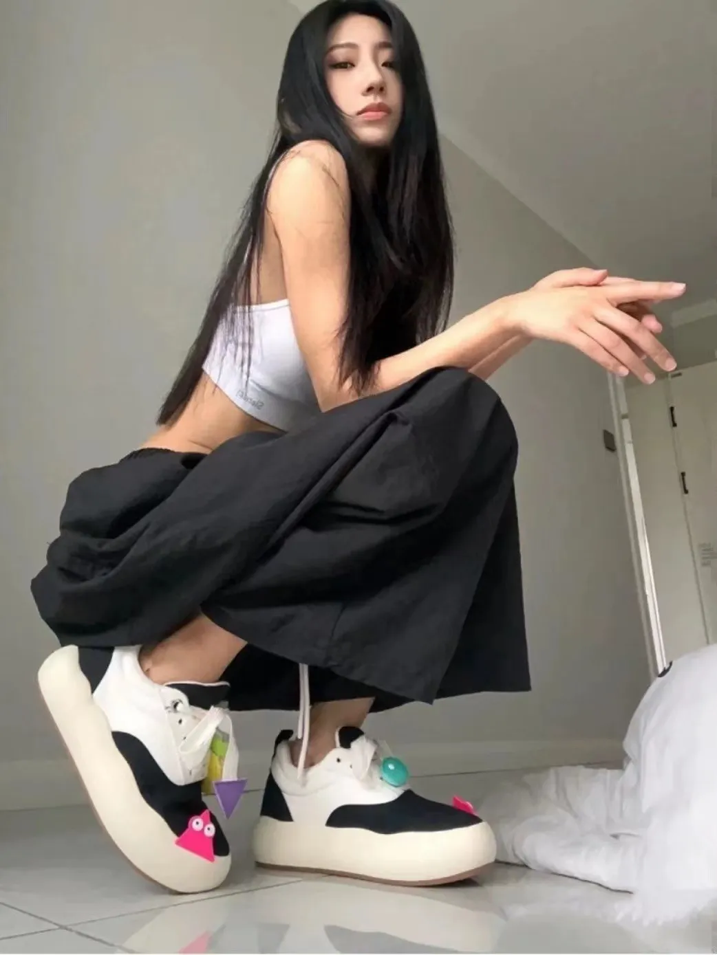 Thick Soled Round Toe Canvas Shoes For Couples Mesh Breathable Comfortable Casual And Versatile Niche Design Sneakers_voghion.com