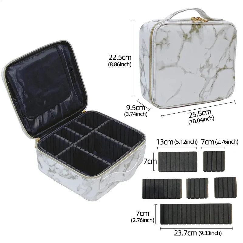 Trousse de maquillage en cuir PU pour femme, trousse de voyage multifonctionnelle et portable pour ranger le maquillage 241220_voghion.com