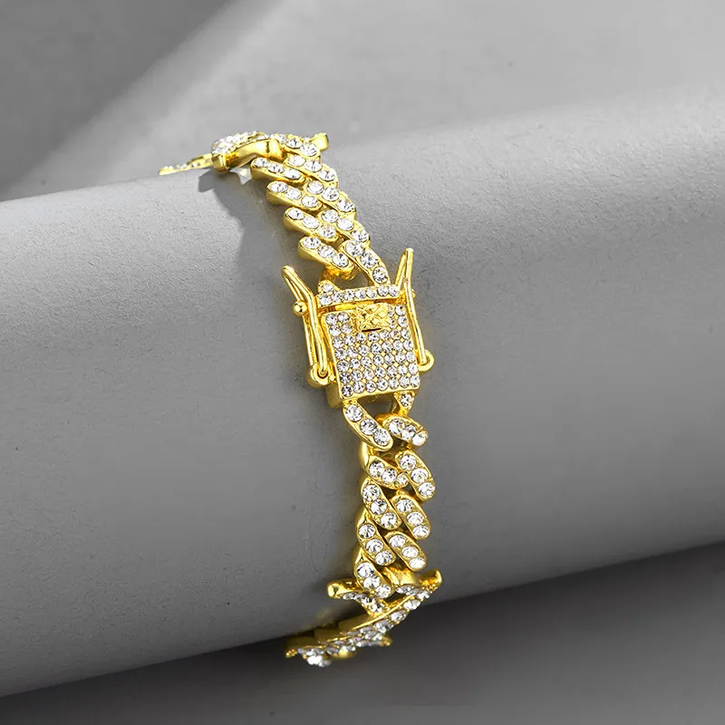 Thorns flames diamonds chains cross-border hip-hop trendy mens Cuban Chain_voghion.com