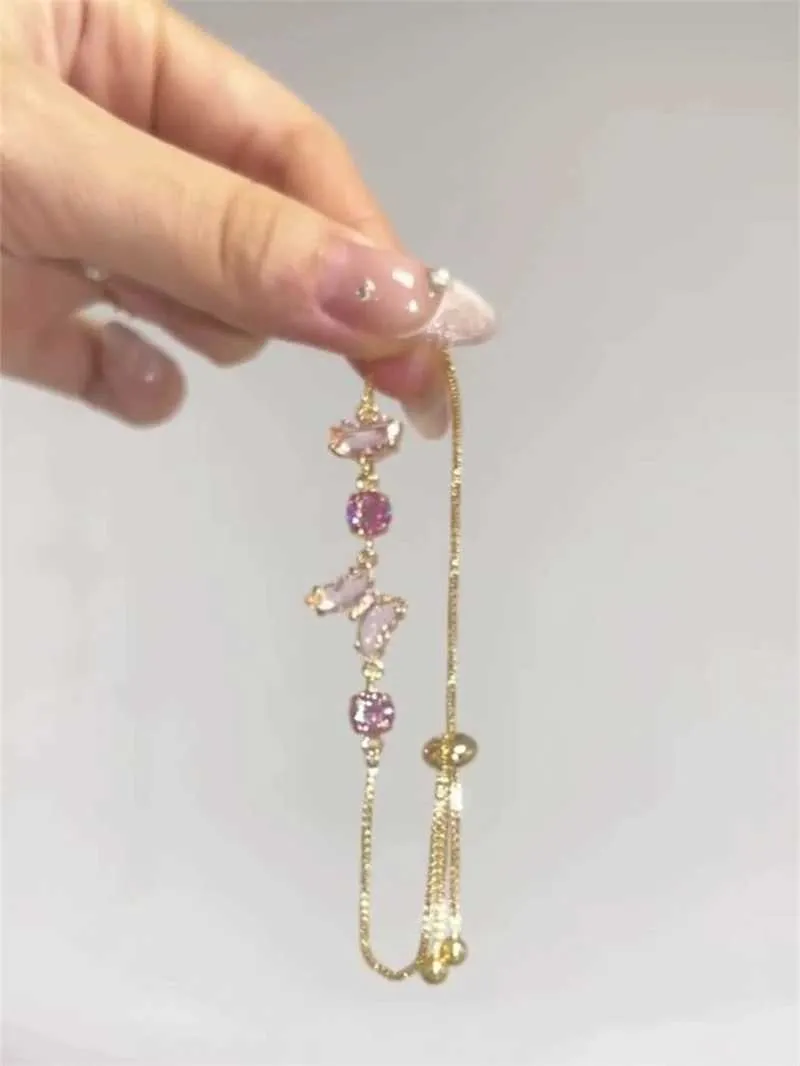 Bracciale a farfalla con cristalli da donna regolabile in oro_voghion.com