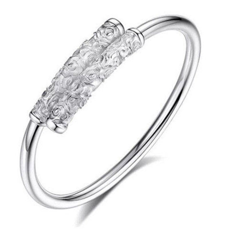 Bracciale aperto Golden Hoop da uomo in rame bianco placcato argento massiccio per bambini, con maledizione Wukong e Myth Black_voghion.com