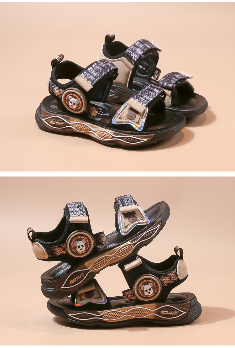 Strandschuhe für Kinder 2024 Neue schöne Sandalen für Jungen für große Kinder Rutschfest und verschleißfest Sommergeruchsvermeidung_voghion.com