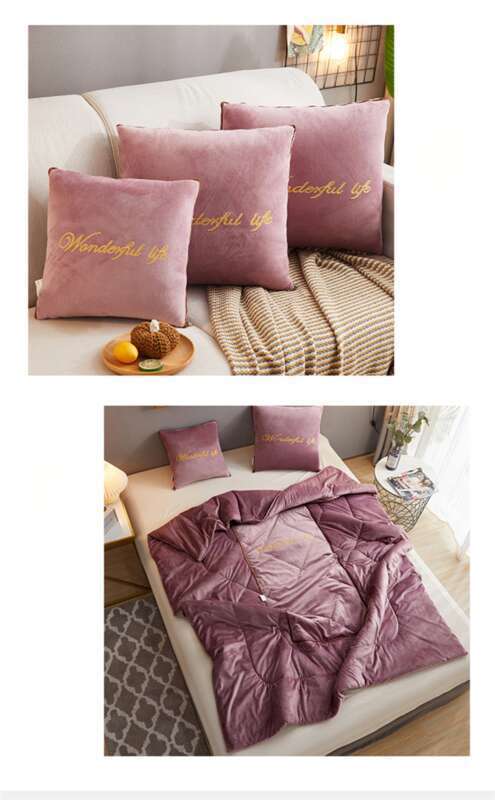 Thick Winter Pillow, Dual-purpose Crystal Fleece Blanket, Cushion, Sofa, Nap Pillow_voghion.com