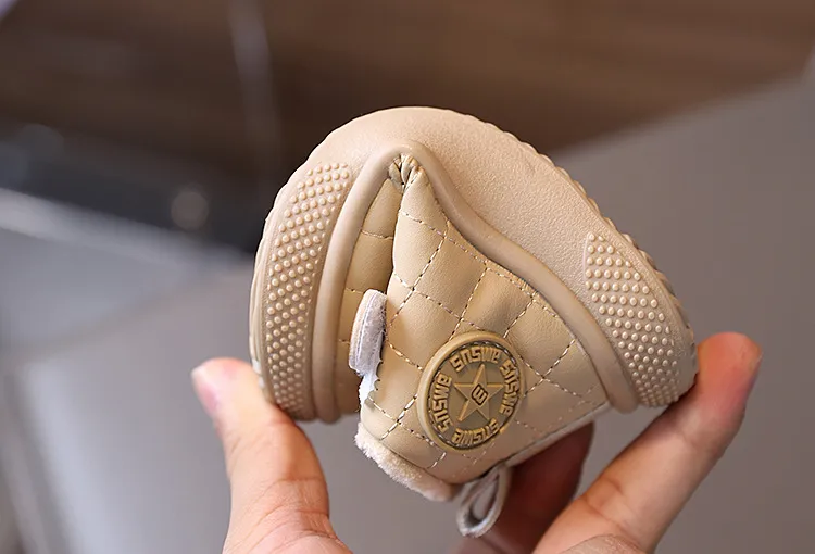 Littlesprouts Baumwollstiefel für Kinder, warm, für den Winter, neue Plüschstiefel für Jungen und Mädchen, verdickte weiche Sohle, rutschfeste Kleinkinderschuhe, Größe 16–26_voghion.com