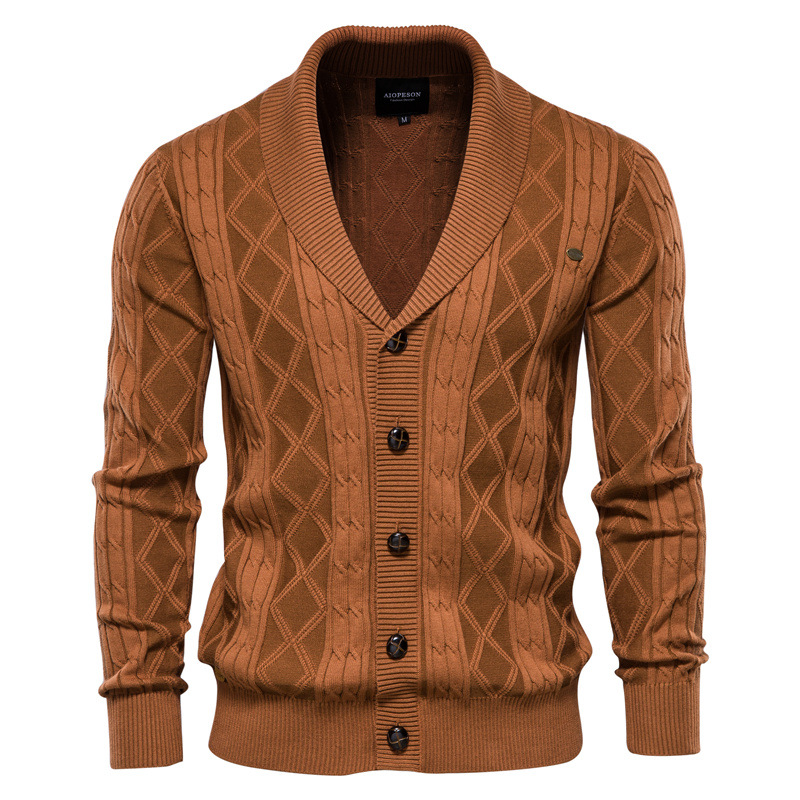 Ropa de hombre Cárdigan suéter de manga larga con cuello en V para hombre suéter grueso para hombre abrigo cárdigan de punto hipster para hombre