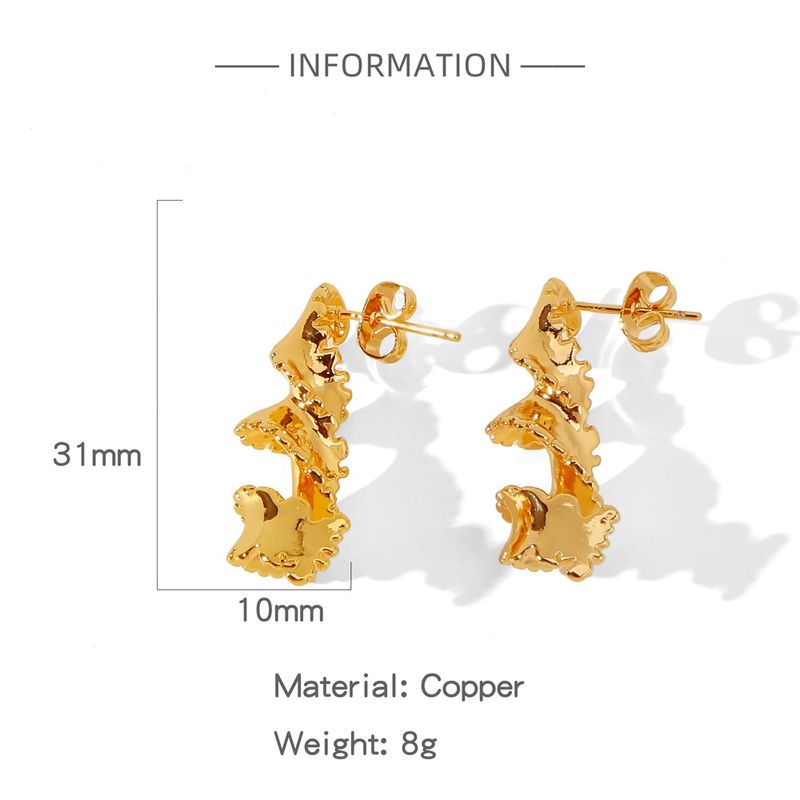 1 Pair Basic Modern Classic Style C U Shape Geometric Plating Copper Earrings Ear Studs_voghion.com