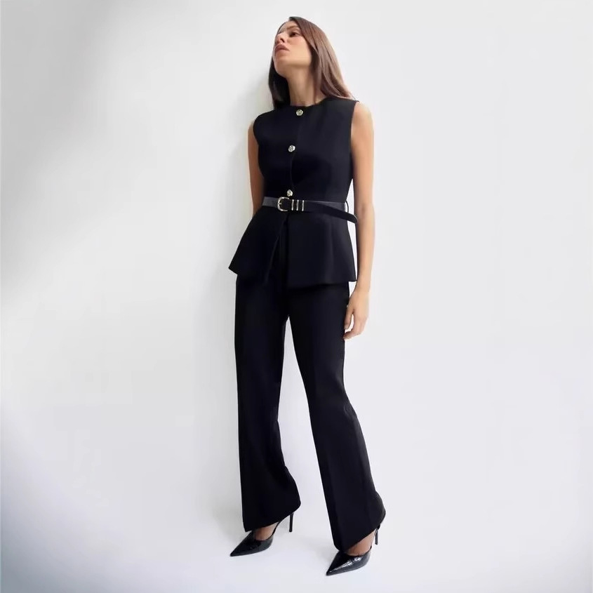 Women's Clothing High End Belt Simple Sleeveless Shirt Layered Waist Vest For Women