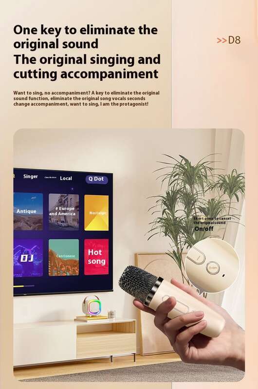 【 33000 de unități vândute în 30 de zile 】 2025 Dispozitiv karaoke nou, difuzor Bluetooth, microfon, audio, wireless all-in-one_voghion.com