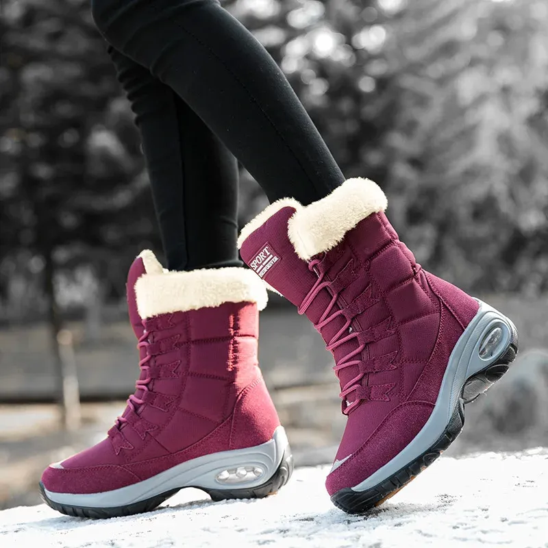 Winterkwaliteit voor dames, warm houden, halfhoge waterdichte sneeuwschoenen voor dames, comfortabele damesschoenen met hoge dijen_voghion.com