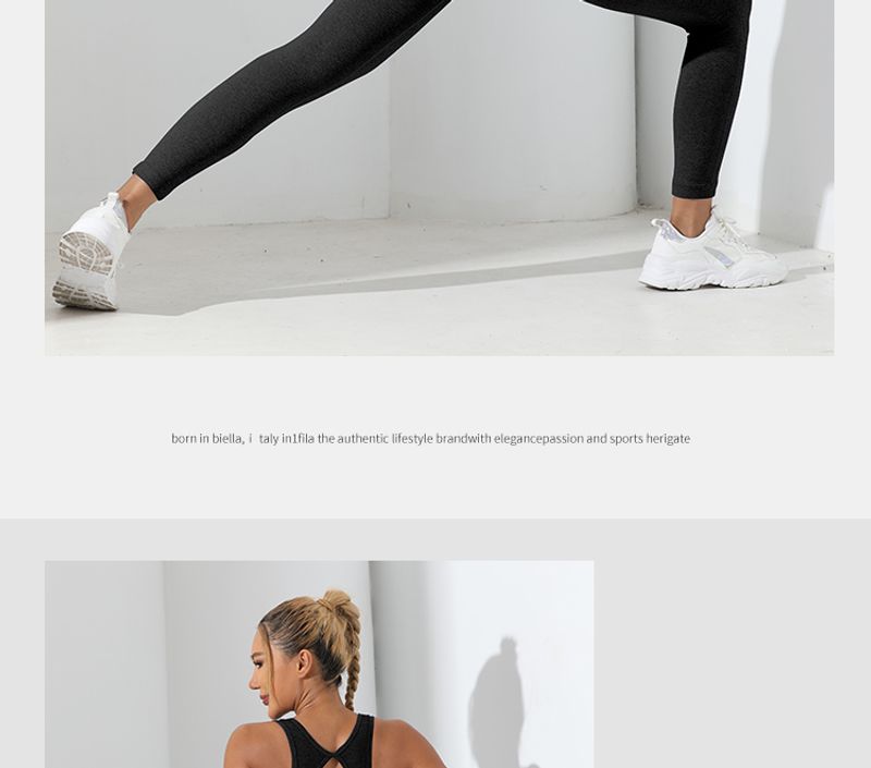 Set de trening de yoga simplu, 2 bucăți, fără cusături, foarte elastic, cu spate încrucișat, colanți cu control al abdomenului și șoldurilor_voghion.com