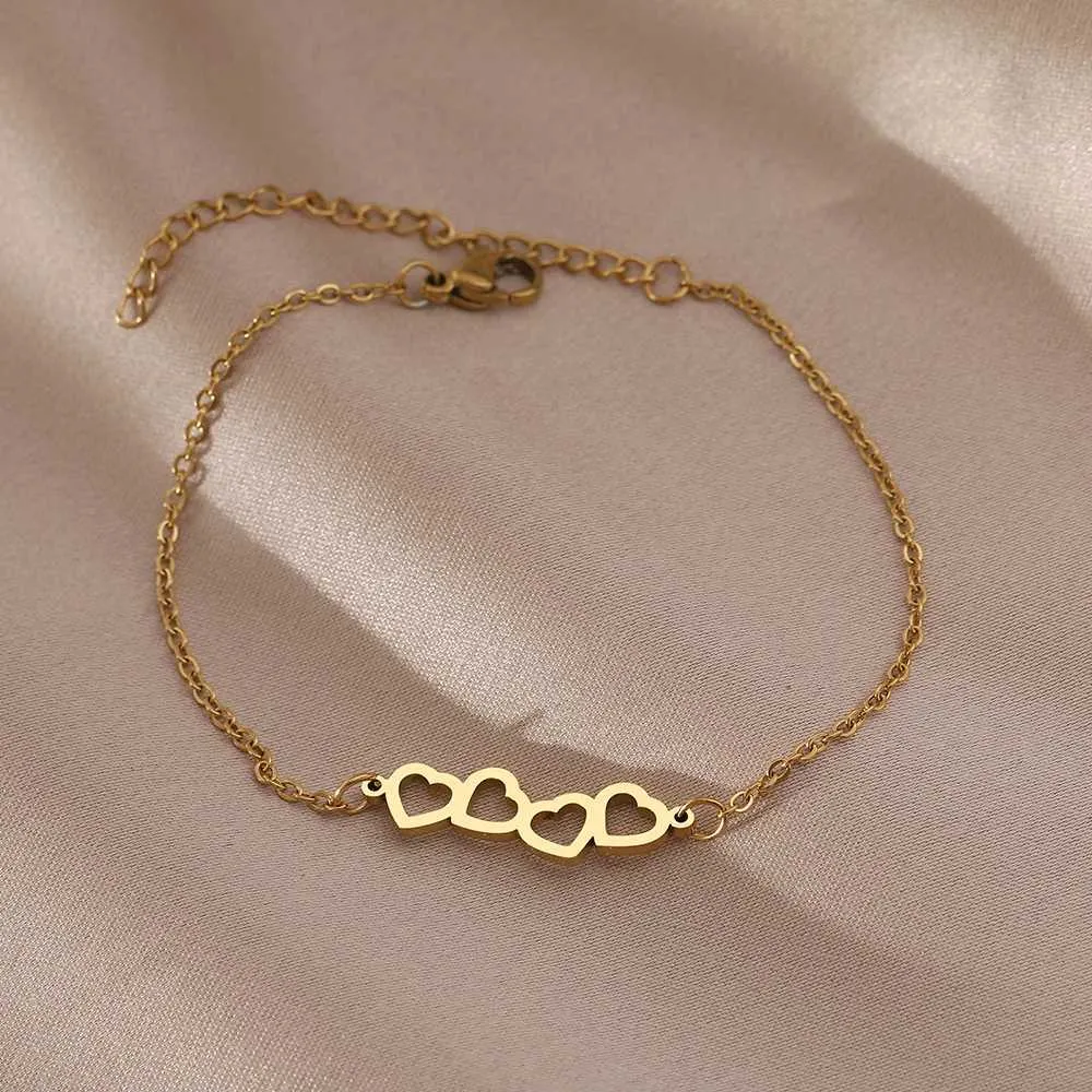 Bangle Stainless Steel Bracelets Classic Sweet Hollow Heart Fashion Chain Charm Bracelet For Women Jewelry Party Friends_voghion.com