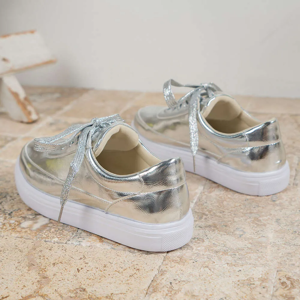 Scarpe da donna autunnali nuove, casual, con suola spessa, con allacciatura piatta, per esterni, con un solo lato luminoso_voghion.com