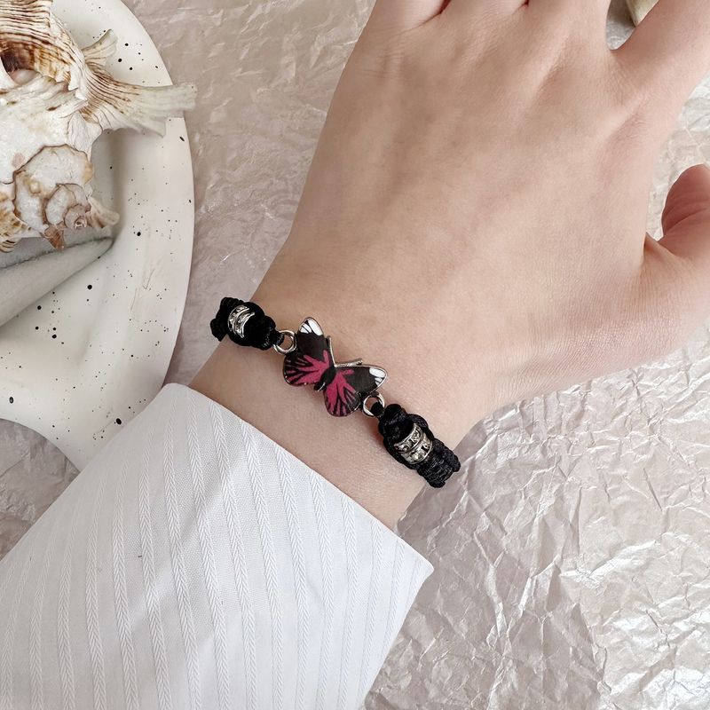 Antieke handgeweven vlinderarmband voor dames in retrostijl, eenvoudig en veelzijdig, verstelbare handgeknoopte sieraden_voghion.com