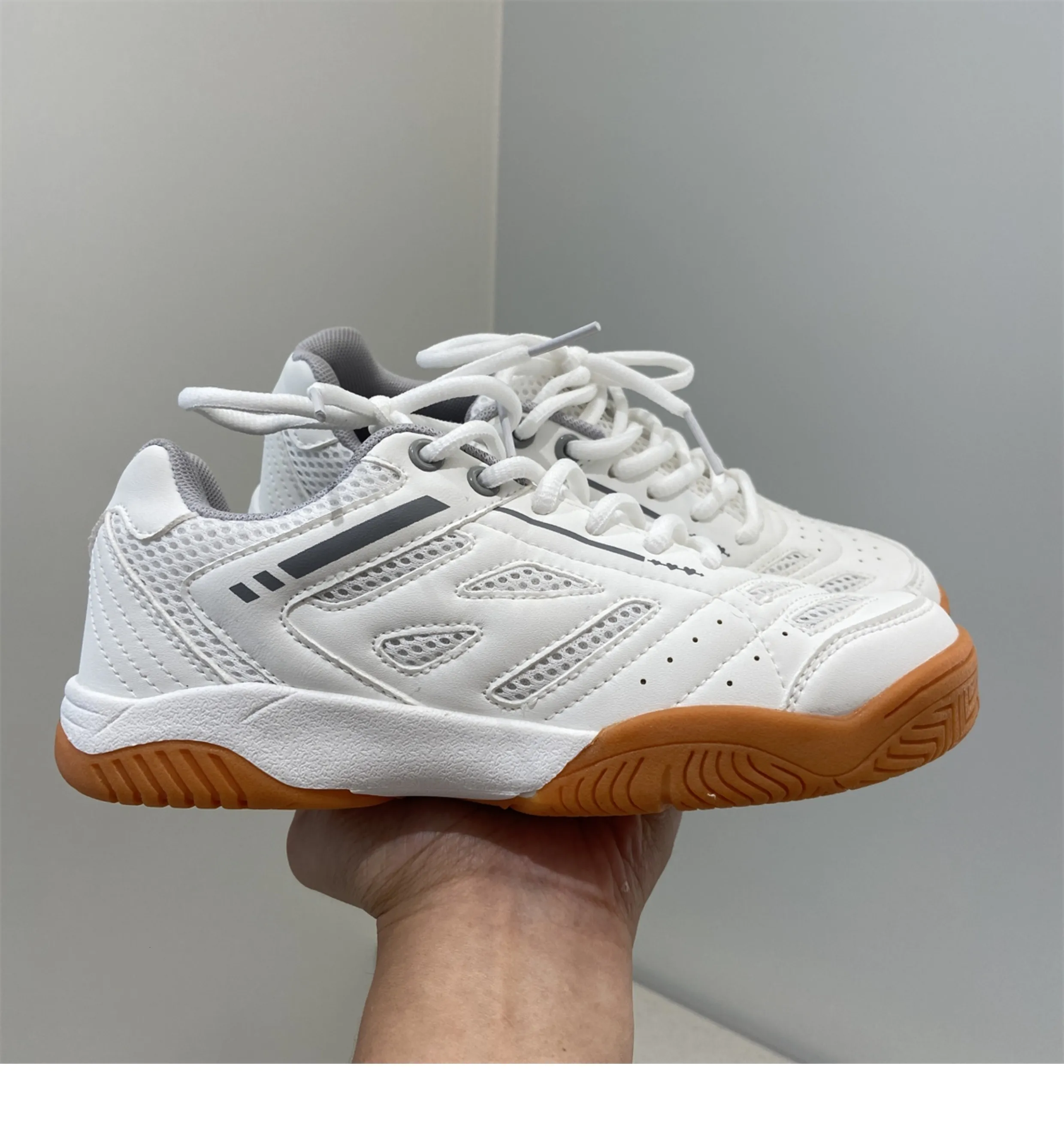White Mesh Sports Sneakers Women - Ideal for Student Use in Table Tennis, Badminton, and Running Activities_voghion.com