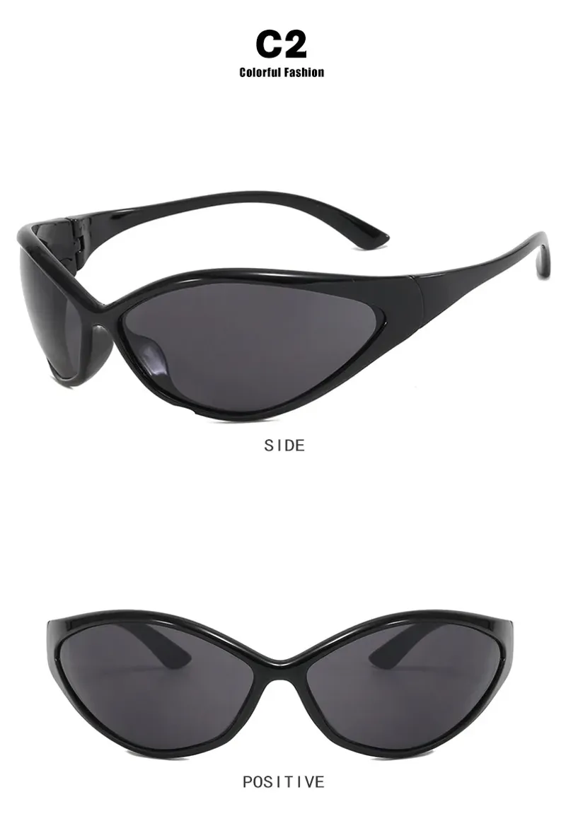 Ochelari de soare Y2K de designer de brand Sport ochelari de soare pentru femei pentru bărbați Vintage Punk ochelari de soare Future Riding Steampunk ochelari_voghion.com