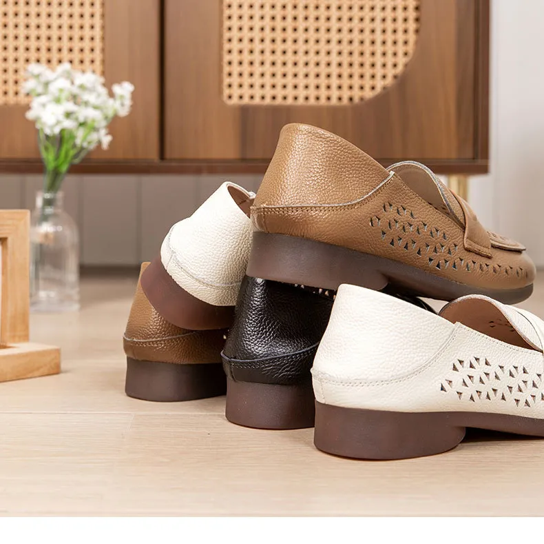 Comfortable Breathable Flat Loafer Shoes For Women Summer Design_voghion.com