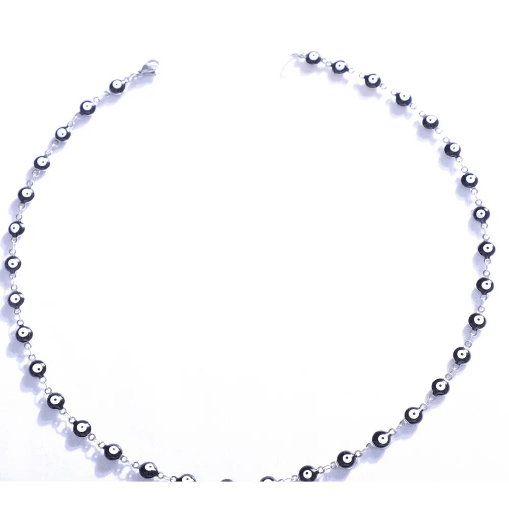 Stainless Steel Devil Eye Pendant Necklace Lucky Talisman_voghion.com