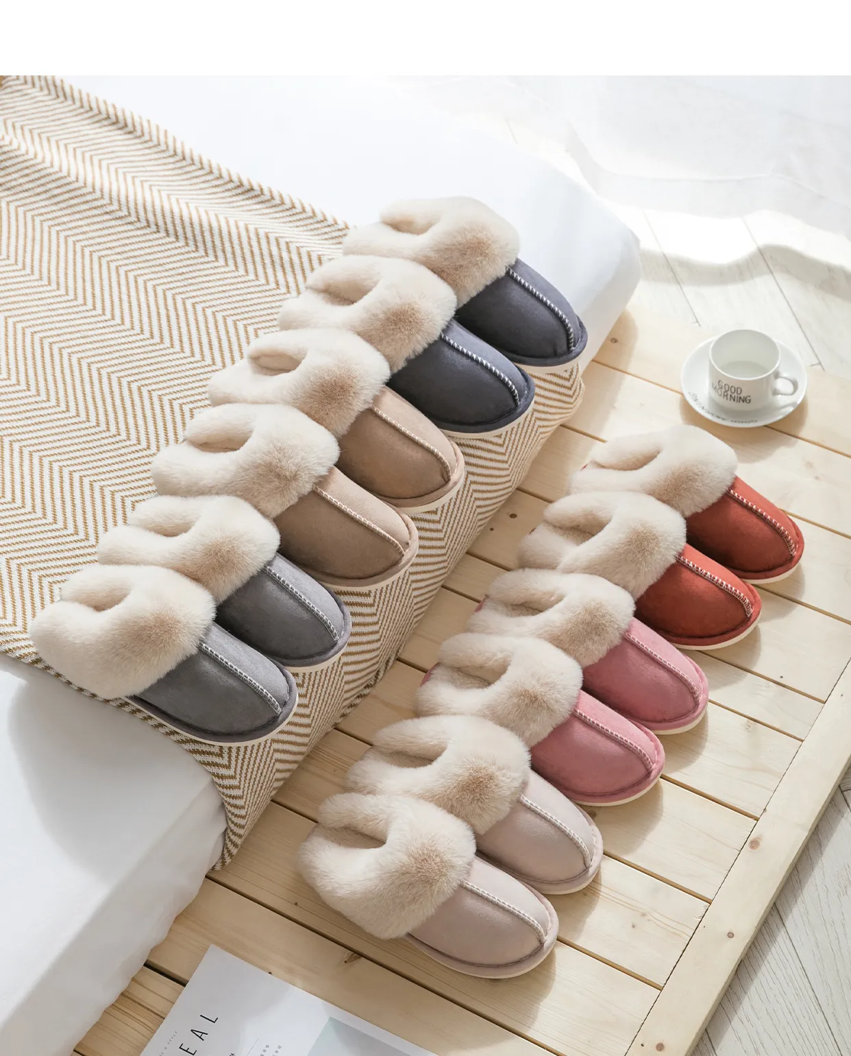 2024s Free Shipping Flat Sandal New Winter Slipper Rubber Slides For Womens Warm Basic Plain Slippers Slip On Sandals_voghion.com