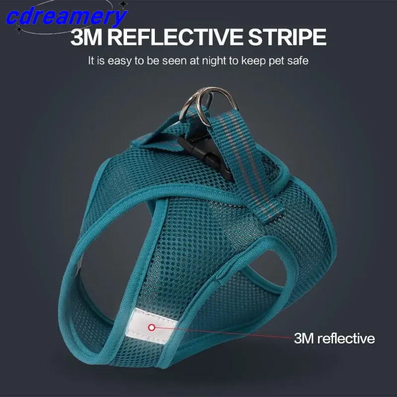 Arnés para gatos, correa de malla suave, transpirable, reflectante, ajustable, para pasear perros y gatitos, accesorios para gatos._voghion.com