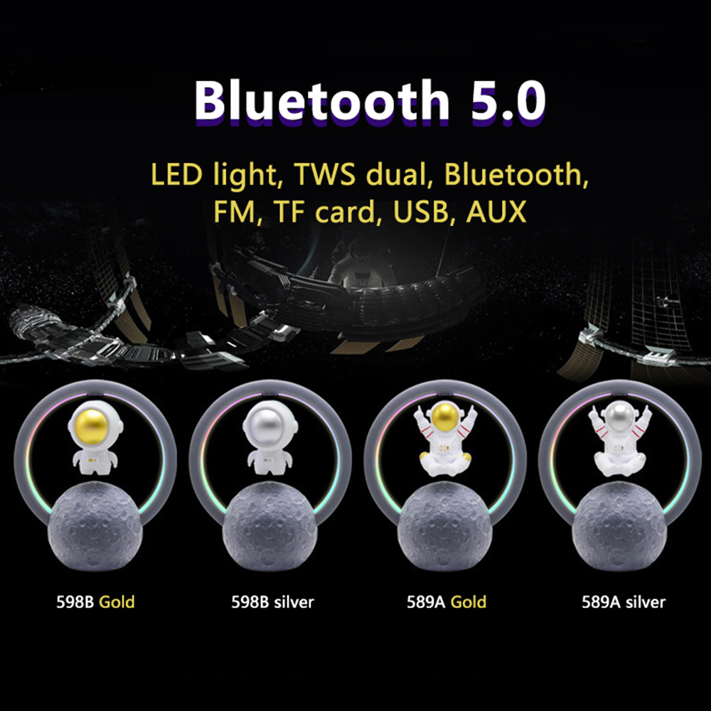 Αστροναύτης 3D Στερεοφωνικό Surround Φιγούρα RGB LED Νυχτερινή Λάμπα Μαγνητική Αιώρηση Ασύρματο Ηχείο Bluetooth Πλωτή Υποστήριξη Κάρτας TF_voghion.com