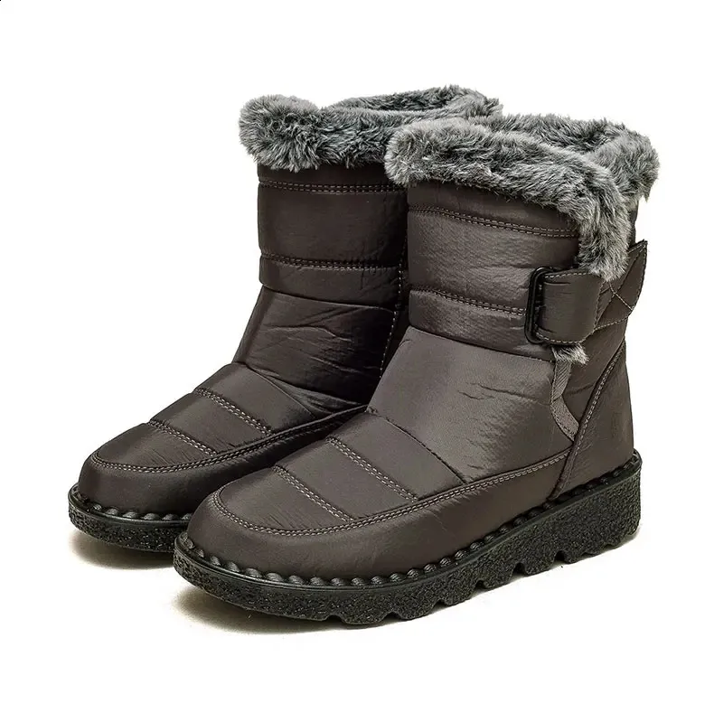 Women Fur For Woman Ankle Winter Botas Mujer Trend Low Heels Snow Boots Platform Shoes Female 240830_voghion.com