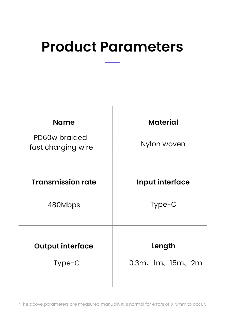 3A PD 60W Type To USB C Quick Charge 480Mbps OD3.8 Fast Charging Data Cable For Iphone 15 Book Pro Samsung S20 S22 S23_voghion.com