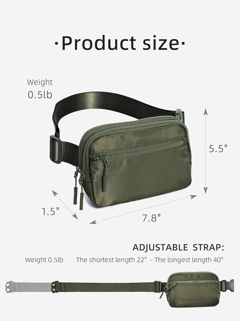 WESTBRONCO Marsupi Frauen Männer, Gürtel Tasche 4 Zipper Taschen, Mode Taille Packs, leichte Umhängetaschen mit_voghion.com