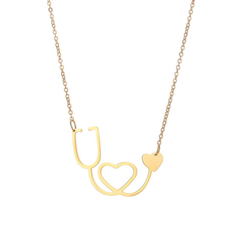 Hot Selg Fashionable Personalized Stethoscopes, Heart-shaped Hollow Out Pendants, Necklaces, And Accessories_voghion.com