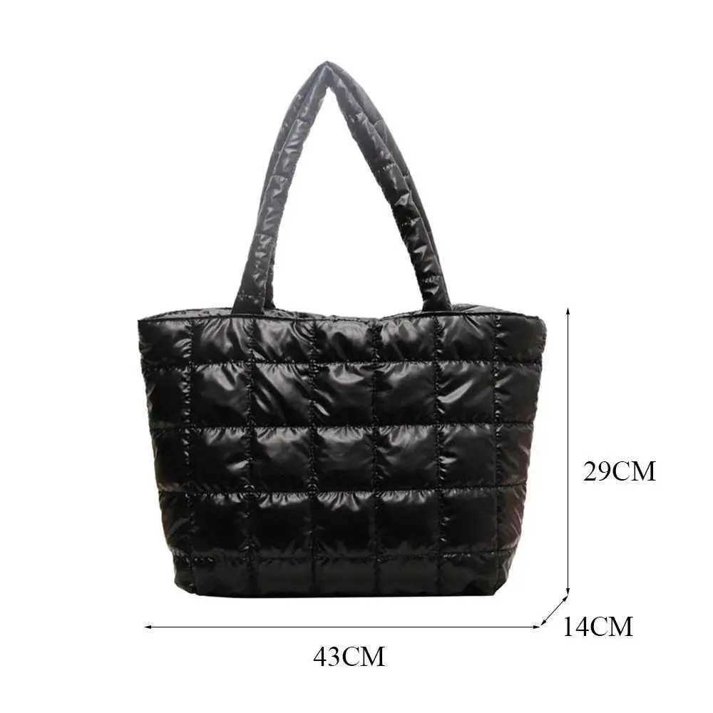 Borse da donna grandi capacità trapuntate invernali in cotone imbottito a spalla alla moda per ragazze sotto le ascelle, gonfie_voghion.com