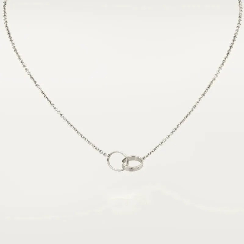 New Classic Design Double Loop Charms Pendant Love Necklace For Women Girls 316L Titanium Steel Wedding Jewelry Collares_voghion.com