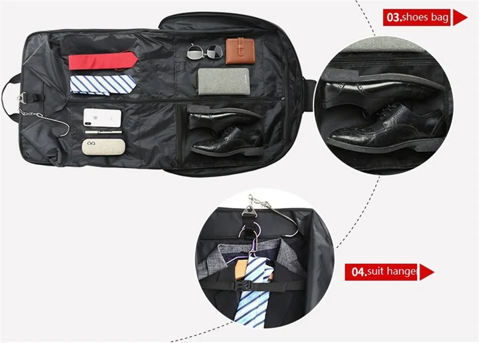 Herren Business Reisetasche Faltbare Wasserdichte Oxford Multifunktionale Lage Laptop Handtasche Staubdicht Tragbare Anzug Lagerung_voghion.com