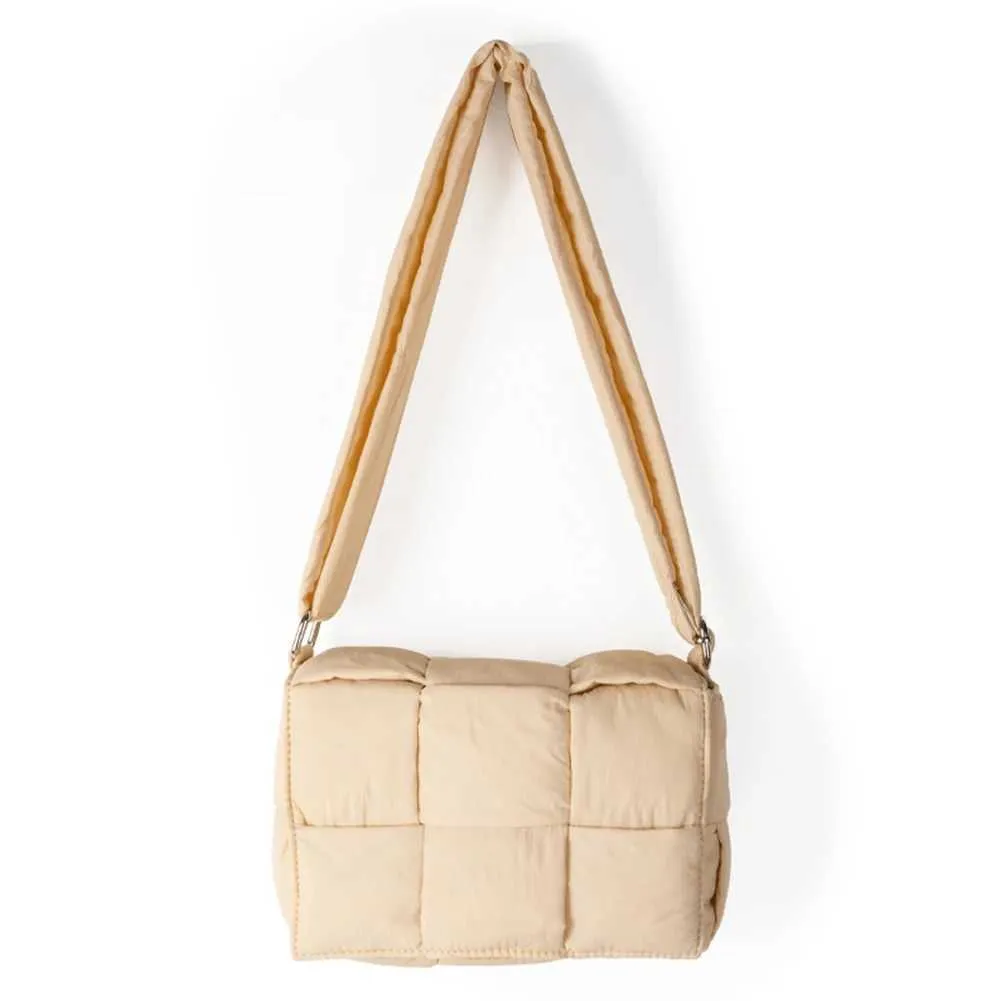 Borsa a tracolla imbottita da donna, versatile, leggera, in tessuto a tracolla, con borsa a tracolla C241216_voghion.com