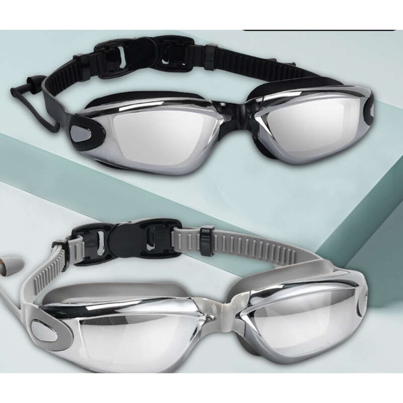 Gafas de natación de silicona para adultos, galvanizadas de alta definición, antivaho e impermeables._voghion.com