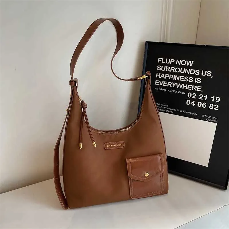 Retro s for Women Solid Suede Patch Pu Leather Casual Underarm Bags Large Capacity Female Commute Shoulder Packs_voghion.com
