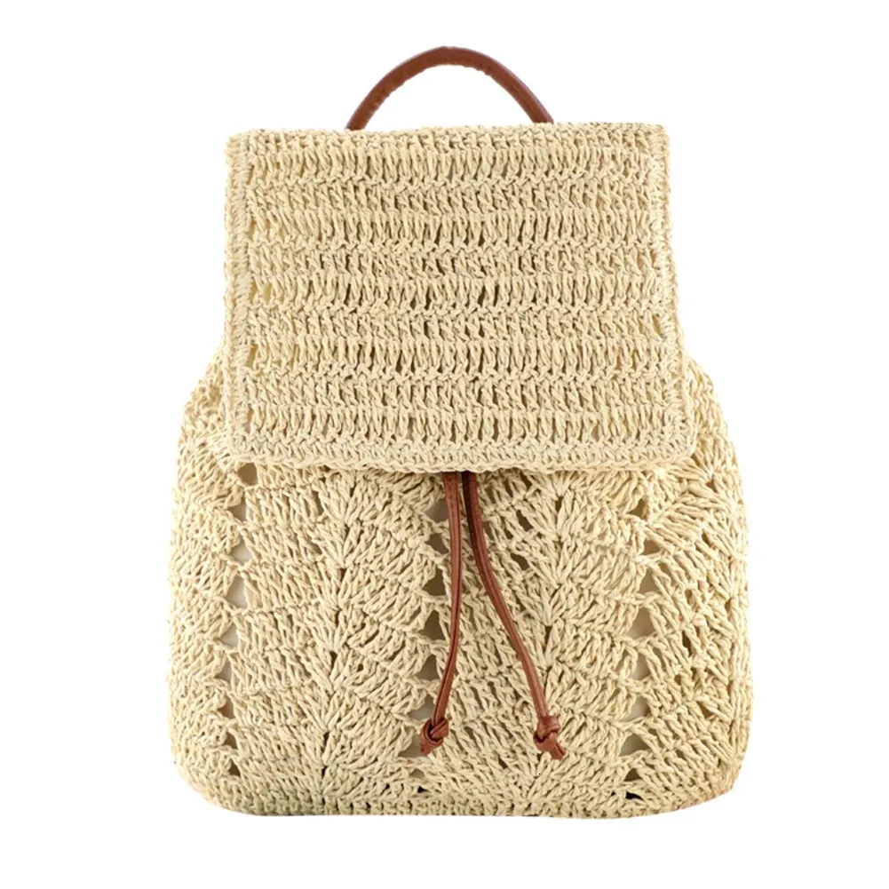 Borsa a tracolla in paglia estiva da donna Boho Bohemian Hollow Hobo Borse da viaggio all'uncinetto per donna Zaino da spiaggia lavorato a maglia 240808_voghion.com
