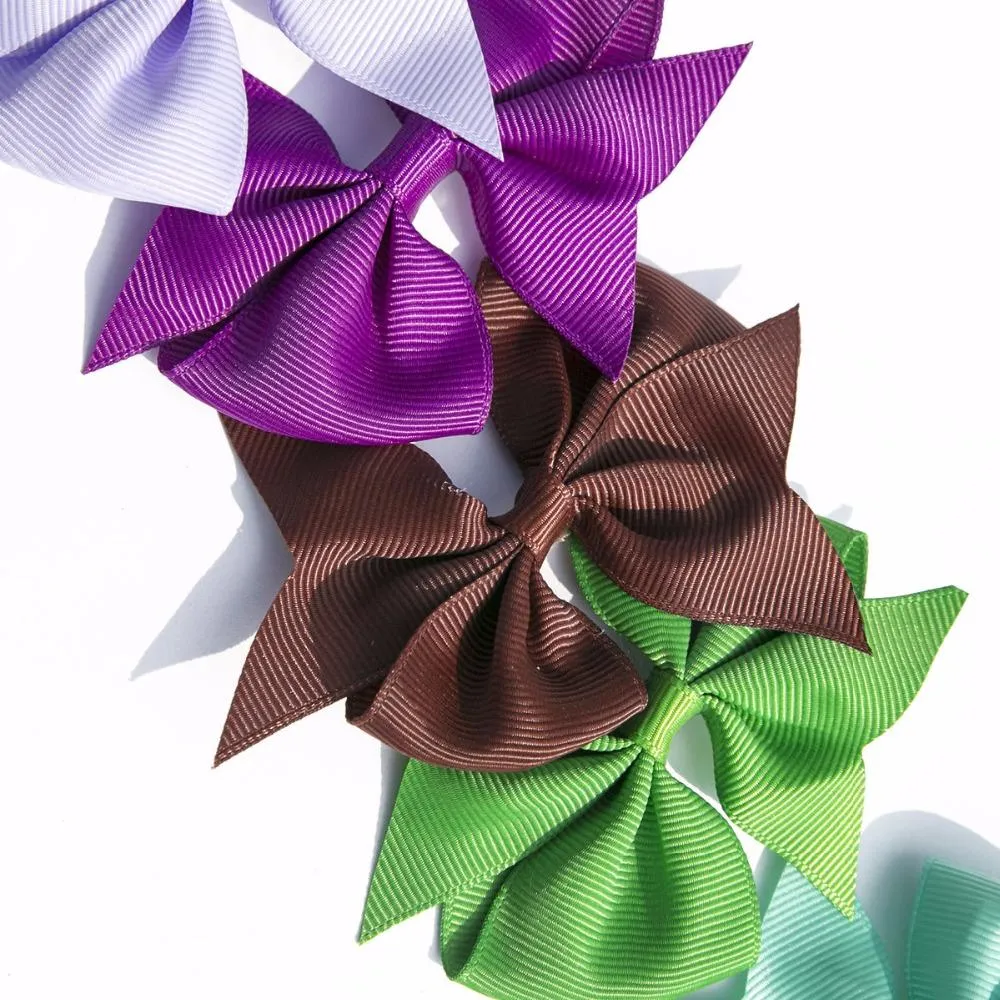 40 stk 3,5" Boutique sløjfer Piger Børn Børn Alligator Clip Grosgrain Ribbon Pandebånd 20 farver Hårtilbehør_voghion.com