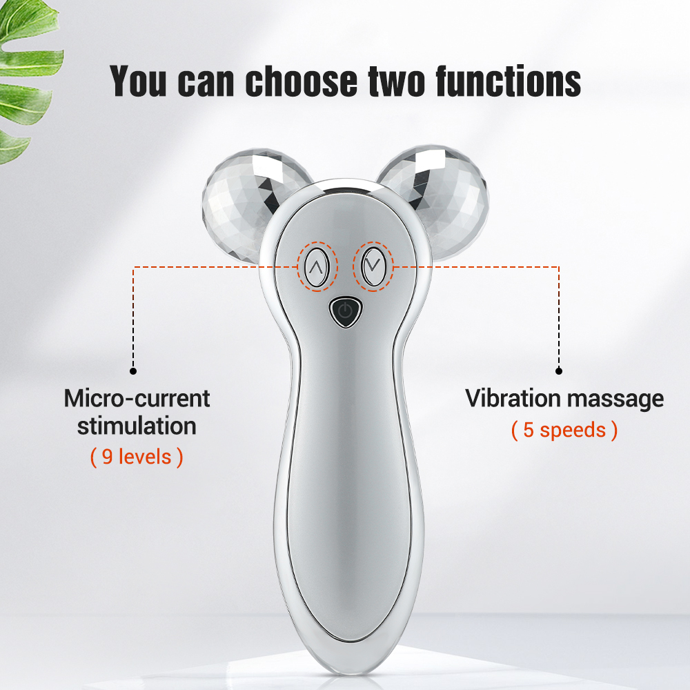 Microcurrent Roller Massager Electric Face Lifting Device Vibration Massage Stimulation Full Body Slimming Relaxation Tool_voghion.com
