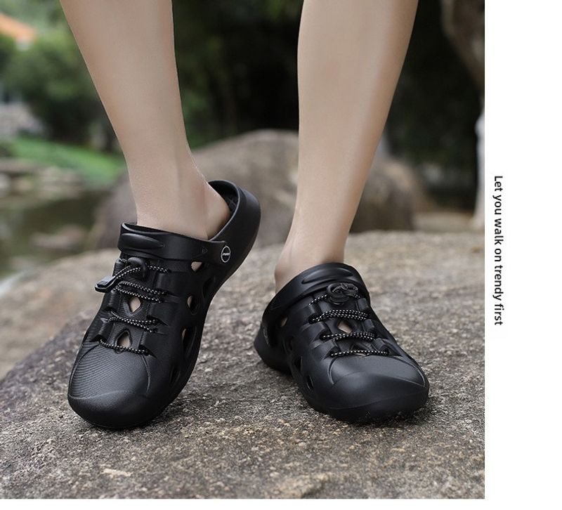2023 new lace-up EVA outdoor hole soft trend summer beach shoes spot wholesale a generation of hair_voghion.com